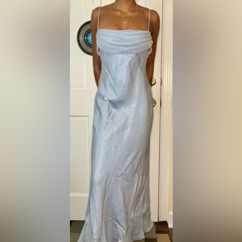 Aspeed Front Drape Light Blue Dress